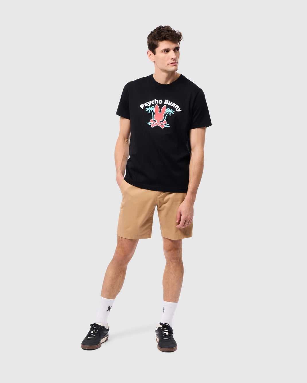 Tees Psycho Bunny Boston Graphic Tee Noir Homme | XSI-64014608